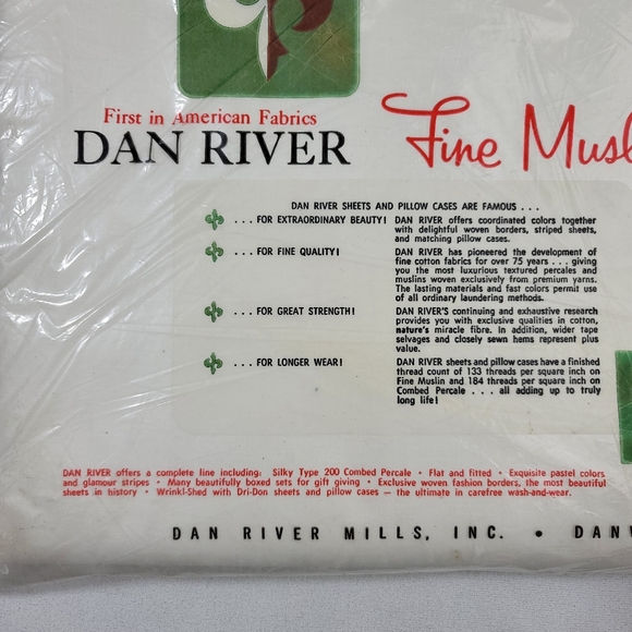 Vtg Dan River Fine Muslin All Cotton Sheet 81x99 - Picture 4 of 13